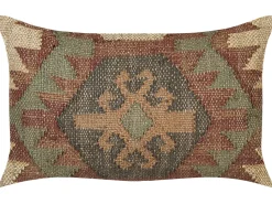 Conjunto De 2 Almofadas Decorativas Em Juta Multicolor 30 X 50 Cm Cumbum