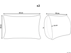 Conjunto De 2 Almofadas Decorativas Em Juta Multicolor 30 X 50 Cm Cumbum
