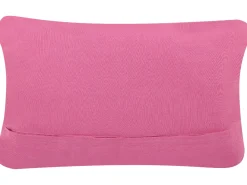 Conjunto De 2 Almofadas Decorativas Em Macrame De Algodao Rosa 30 X 50 Cm Kiris