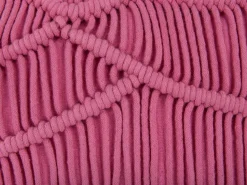 Conjunto De 2 Almofadas Decorativas Em Macrame De Algodao Rosa 30 X 50 Cm Kiris