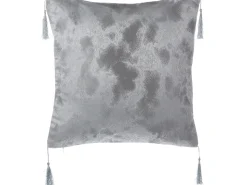 Conjunto De 2 Almofadas Decorativas Com Padrao Geometrico 45 X 45 Cm Prateada Camellia