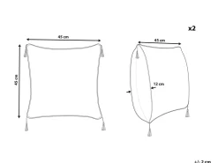 Conjunto De 2 Almofadas Decorativas Com Padrao Geometrico 45 X 45 Cm Prateada Camellia