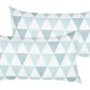 Conjunto De 2 Almofadas De Jardim Azul E Branco 40 X 70 Cm Trifos