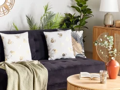 Conjunto De 2 Almofadas Decorativas Brancas 45 X 45 Cm Goldenrod
