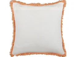Conjunto De 2 Almofadas Decorativas Com Padrao Floral Em Algodao Branco E Laranja 45 X 45 Cm Sativus