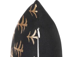 Conjunto De 2 Almofadas Decorativas Em Preto E Dourado 45 X 45 Cm Leroy
