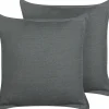 Conjunto De 2 Almofadas Decorativas Cinzentas Escuras 45 X 45 Cm Subulata