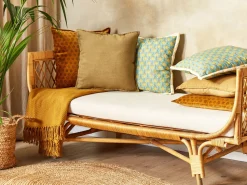 Conjunto De 2 Almofadas Decorativas Amarelo Mostarda 45 X 45 Cm Subulata