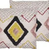 Conjunto De 2 Almofadas Decorativas Tufadas Em Algodao Multicolor 45 X 45 Cm Solanum