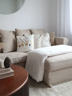 Conjunto De 2 Almofadas Decorativas Em Branco E Dourado 45 X 45 Cm Donner