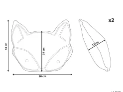 Conjunto De 2 Almofadas Decorativas Em Forma De Raposa Amarela 50 X 40 Cm Vadodara