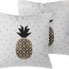 Conjunto De 2 Almofadas Decorativas Brancas Com Estampa De Ananas 45 X 45 Cm Yasmin