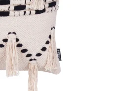 Conjunto De 2 Almofadas Decorativas 45 X 45 Cm Creme E Preto Thondi