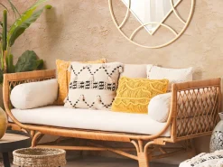 Conjunto De 2 Almofadas Decorativas 45 X 45 Cm Creme E Preto Thondi