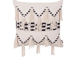 Conjunto De 2 Almofadas Decorativas 45 X 45 Cm Creme E Preto Thondi