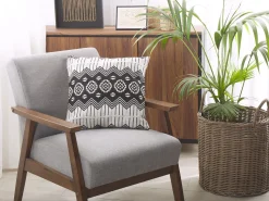 Conjunto De 2 Almofadas De Algodao Preto E Branco 45 X 45 Cm Cardak