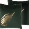 Conjunto De 2 Almofadas Decorativas De Veludo 45 X 45 Cm Verde Escuro Fern