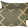 Conjunto De 2 Almofadas Decorativas Em Juta Verde Azeitona E Creme 30 X 50 Cm Gopi
