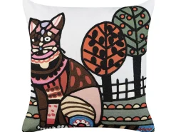 Conjunto De 2 Almofadas Decorativas Bordadas Algodao Multicolor 50 X 50 Cm Mehsana