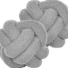Conjunto De 2 Almofadas Decorativas Com No Em Tecido Boucle Cinzento 19 X 19 Cm Malni