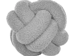 Conjunto De 2 Almofadas Decorativas Com No Em Tecido Boucle Cinzento 19 X 19 Cm Malni