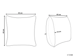 Conjunto De 2 Almofadas Decorativas Em Veludo Rosa 45 X 45 Cm Caranday