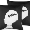 Conjunto De 2 Almofadas Decorativas Em Veludo Preto E Branco Mandevilla