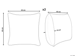 Conjunto De 2 Almofadas Decorativas Em Juta Multicolor 45 X 45 Cm Beel