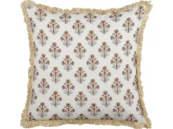 Conjunto De 2 Almofadas Decorativas Com Padrao De Flores Em Algodao Branco 45 X 45 Cm Omorika