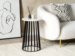 Conjunto De 2 Almofadas Decorativas Em Algodao Creme E Preto Com Padrao Geometrico 45 X 45 Cm Myrtus