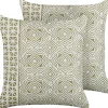 Conjunto De 2 Almofadas Decorativas Verde Claro E Branco 45 X 45 Cm Larics