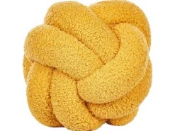 Conjunto De 2 Almofadas Decorativas Com No Em Tecido Boucle Amarelo 19 X 19 Cm Malni