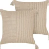 Conjunto De 2 Almofadas Decorativas Em Algodao Creme 45 X 45 Cm Aralia