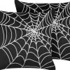 Conjunto De 2 Almofadas Decorativas Em Veludo Preto E Branco 45 X 45 Cm Lycoris