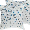 Conjunto De 2 Almofadas Decorativas 45 X 45 Cm Azul E Cinzento Cleome