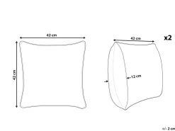 Conjunto De 2 Almofadas Decorativas 42 X 42 Cm Verde Escuro Tandur