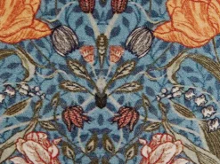 Conjunto De 2 Almofadas Decorativa Com Padrao Floral Azul E Laranja 45 X 45 Cm Mitella