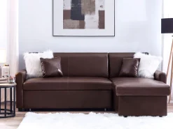 Conjunto De 2 Almofadas Decorativas Em Pele Sintetica 45 X 45 Cm Creme Claro Daisy