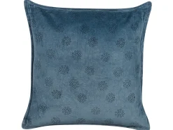 Conjunto De 2 Almofadas Decorativas Em Veludo Azul Escuro 45 X 45 Cm Seseli