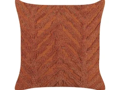Conjunto De 2 Almofadas Decorativas Tufadas Em Algodao Laranja 45 X 45 Cm Lewisia