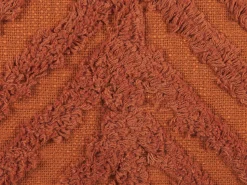 Conjunto De 2 Almofadas Decorativas Tufadas Em Algodao Laranja 45 X 45 Cm Lewisia