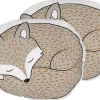 Conjunto De 2 Almofadas Decorativas Cinzentas Com Motivo De Raposa 50 X 40 Cm Dhanbad