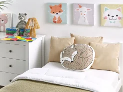 Conjunto De 2 Almofadas Decorativas Cinzentas Com Motivo De Raposa 50 X 40 Cm Dhanbad