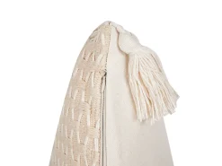 Conjunto De 2 Almofadas Decorativas Creme Claro 42 X 42 Cm Hakone