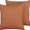 Conjunto De 2 Almofadas Decorativas Laranjas 45 X 45 Cm Sagina