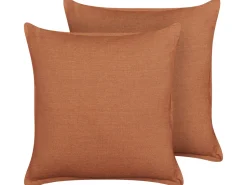 Conjunto De 2 Almofadas Decorativas Laranjas 45 X 45 Cm Sagina