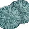 Conjunto De 2 Almofadas Decorativas Em Veludo Azul Esverdeado 40 Cm Udala