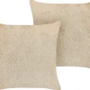 Conjunto De 2 Almofadas Decorativas Creme 45 X 45 Cm Pilea