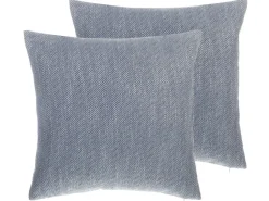 Conjunto De 2 Almofadas Decorativas Azuis 45 X 45 Cm Lupine