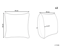 Conjunto De 2 Almofadas Decorativas Azuis 45 X 45 Cm Lupine